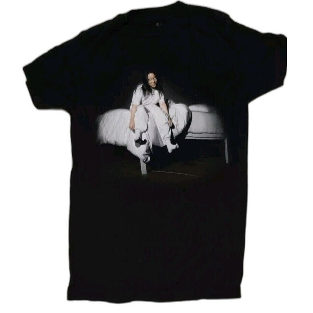 Billie Eilish Singer Graphic‎ Print T Shirt XS Black Cotton Music Fan Concert